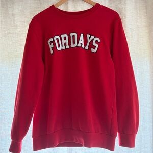 FORDAYS Red Graphic Cotton Crewneck Sweatshirt